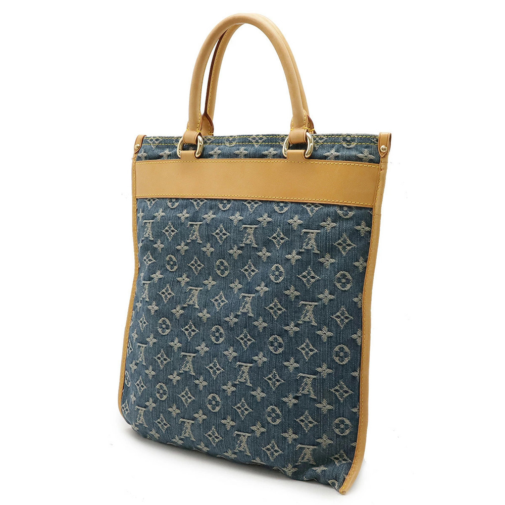 Louis Vuitton blue Shopper gusset Handbag Denim Flat Monogram Bag Tote